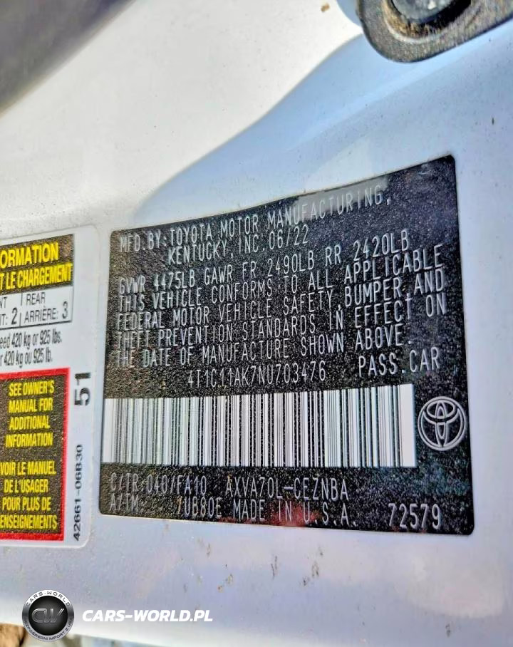 2022 Toyota Camry Se VIN:4T1C11AK7NU703476 - 12