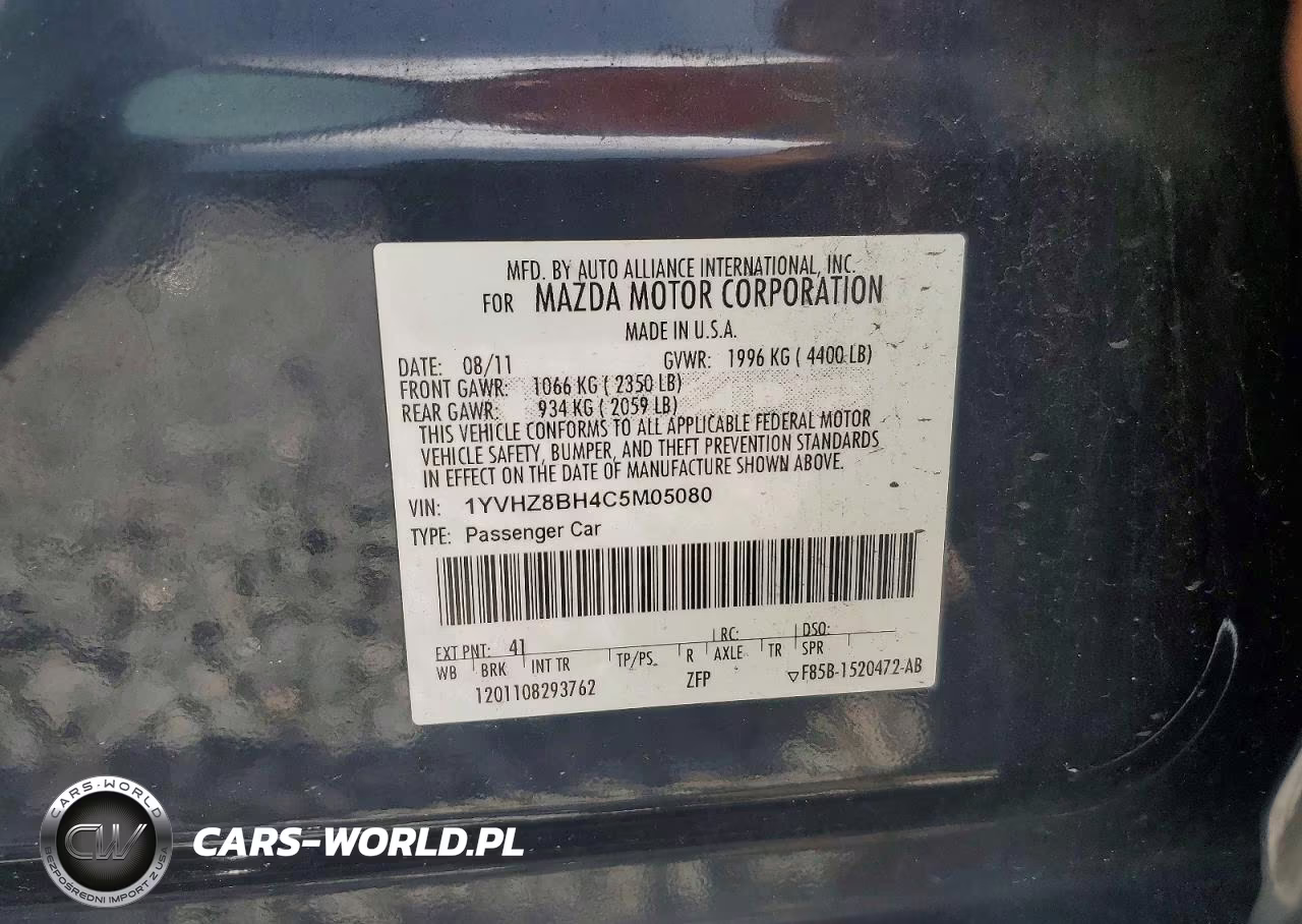 2012 Mazda 6 I VIN:1YVHZ8BH4C5M05080 - 12