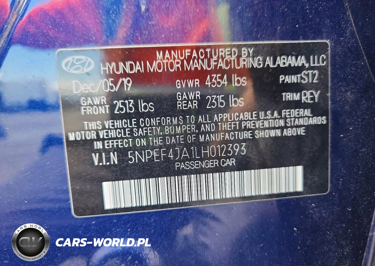 2020 Hyundai Sonata Sel VIN:5NPEF4JA1LH012393 - 12
