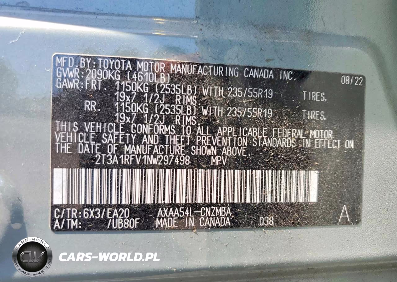 2022 Toyota Rav4 Xle Premium VIN:2T3A1RFV1NW297498 - 14