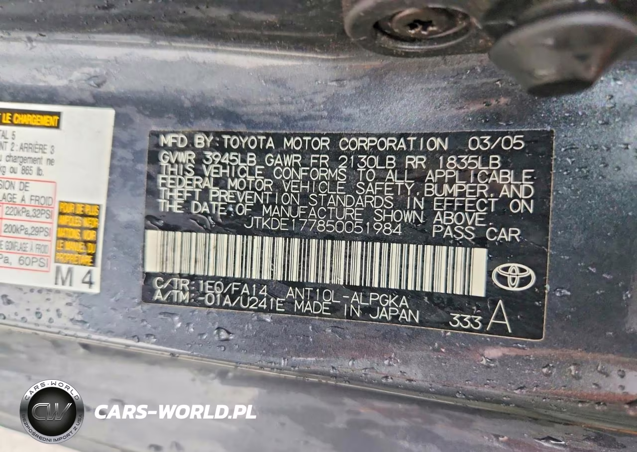 2005 Scion Tc Base VIN:JTKDE177850051984 - 12