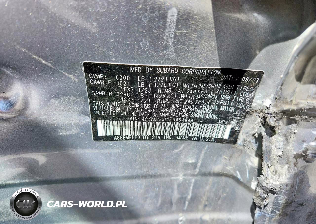 2023 Subaru Ascent Premium VIN:4S4WMACD1P3454944 - 13
