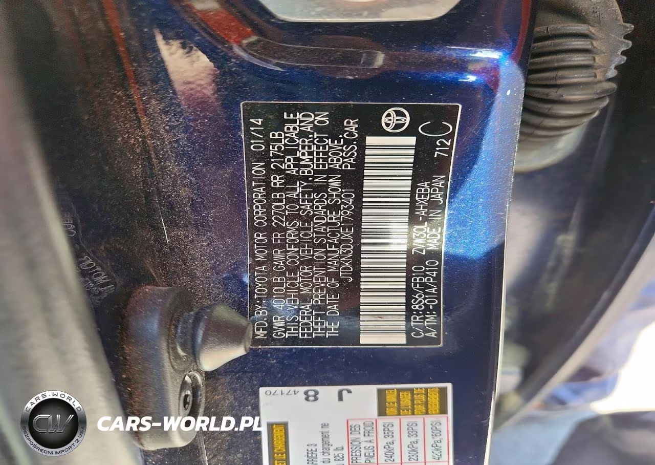 2014 Toyota Prius Two VIN:JTDKN3DUXE1793401 - 12