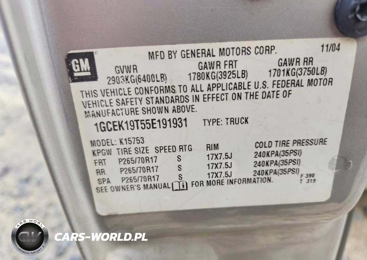 2005 Chevrolet Silverado K1500 VIN:1GCEK19T55E191931 - 12