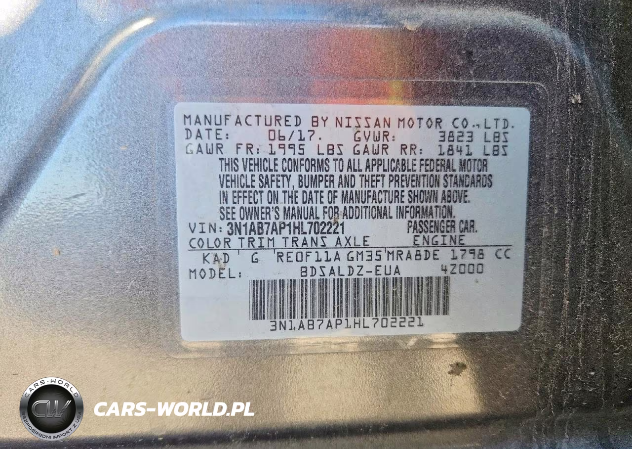 2017 Nissan Sentra Sv VIN:3N1AB7AP1HL702221 - 12