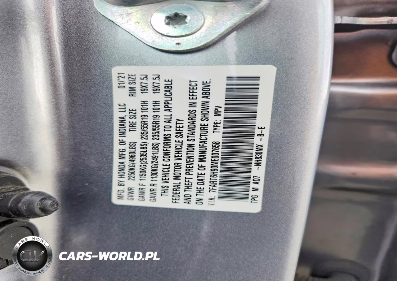 2021 Honda Cr-V Touring VIN:7FART6H90ME007658 - 13