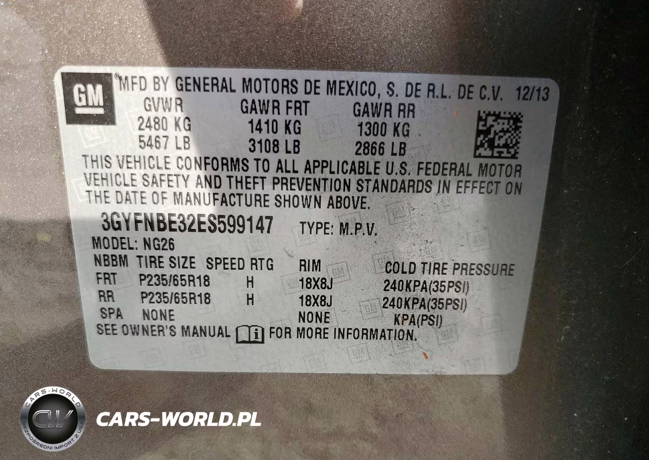 2014 Cadillac Srx Luxury Collection VIN:3GYFNBE32ES599147 - 13