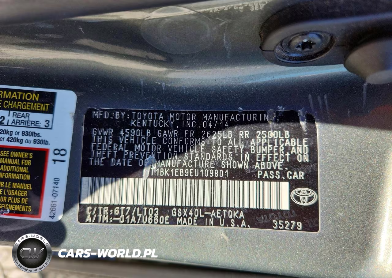 2014 Toyota Avalon Xle Touring VIN:4T1BK1EB9EU109801 - 12