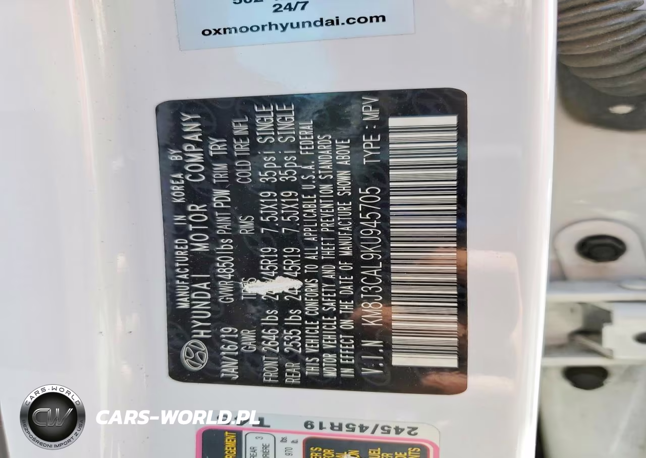 2019 Hyundai Tucson Night VIN:KM8J3CAL9KU945705 - 13