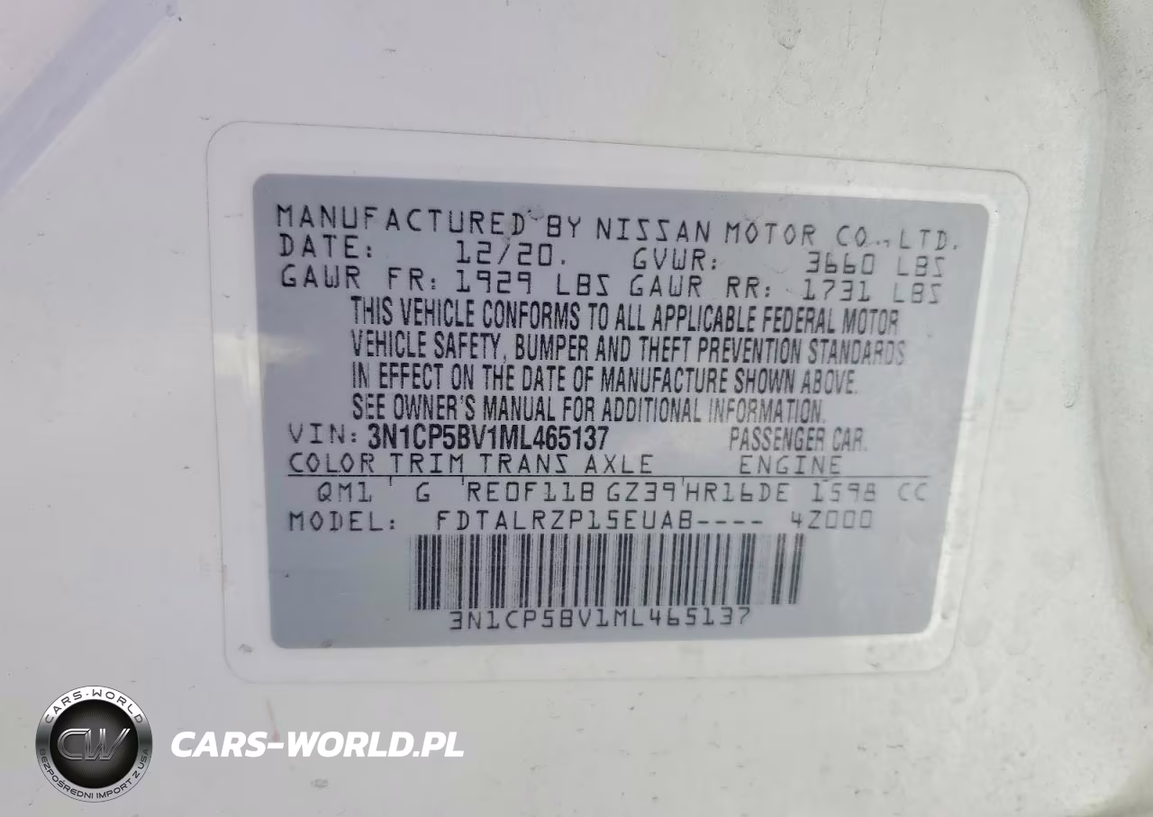 2021 Nissan Kicks S VIN:3N1CP5BV1ML465137 - 13