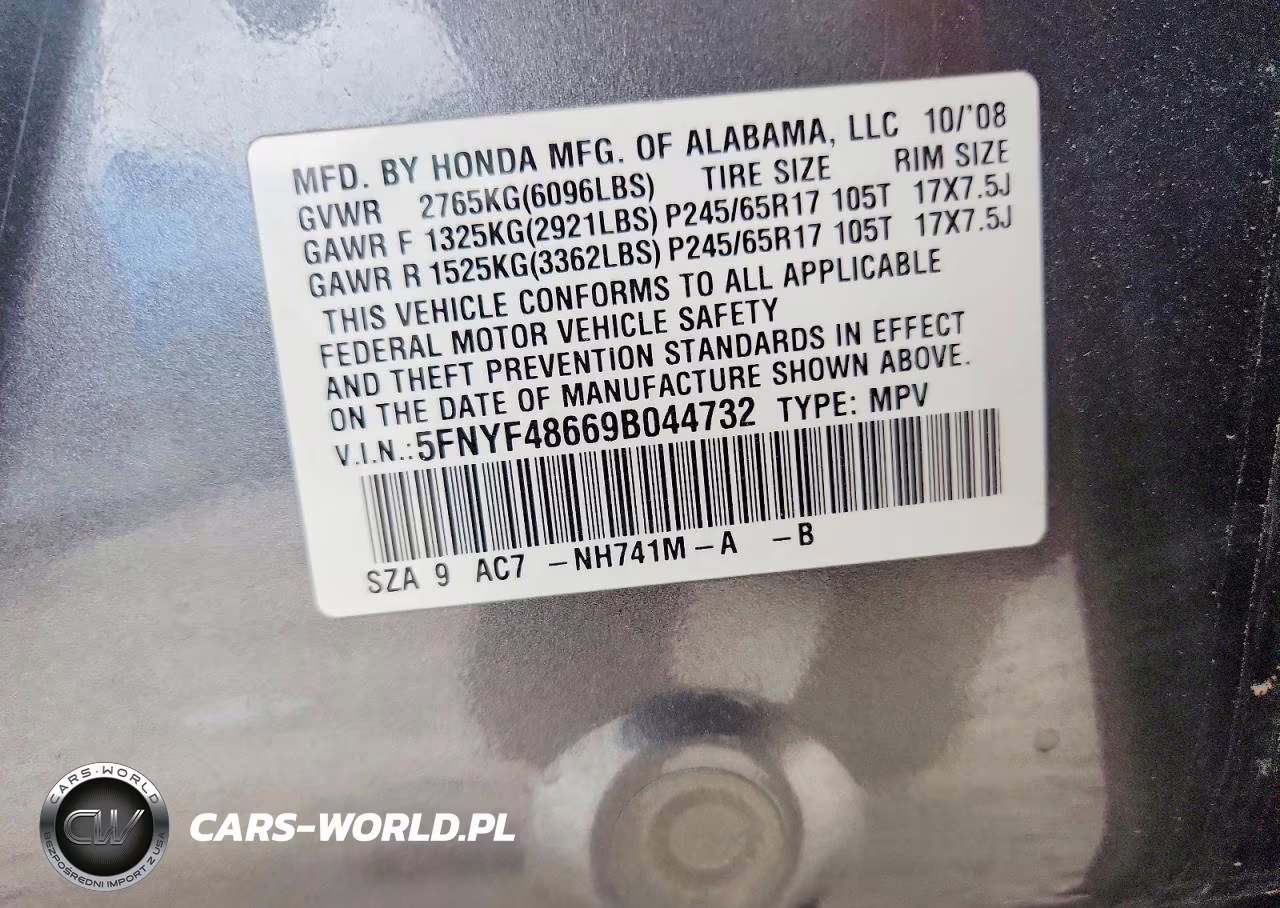 2009 Honda Pilot Exl VIN:5FNYF48669B044732 - 13