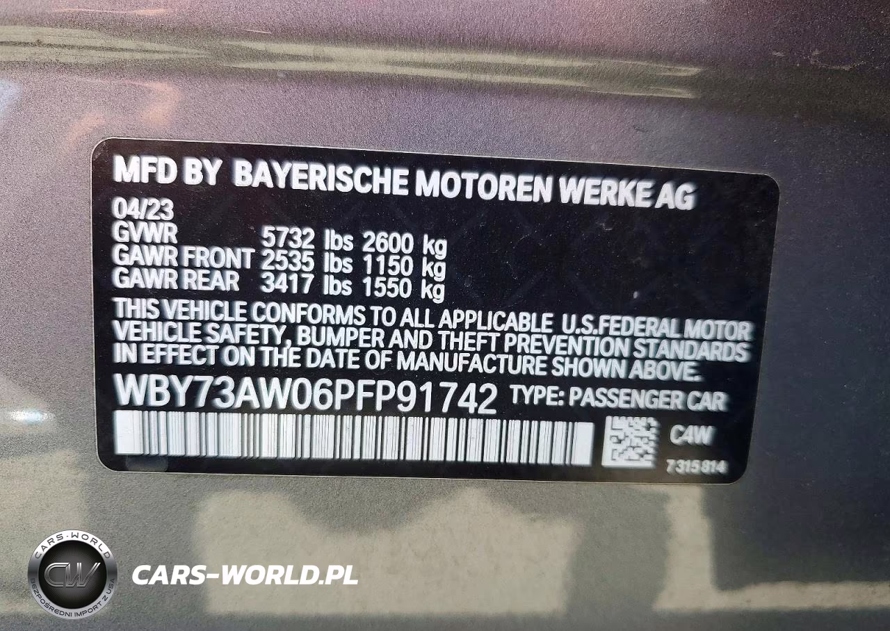 2023 BMW I4 Edrive 40 VIN:WBY73AW06PFP91742 - 12