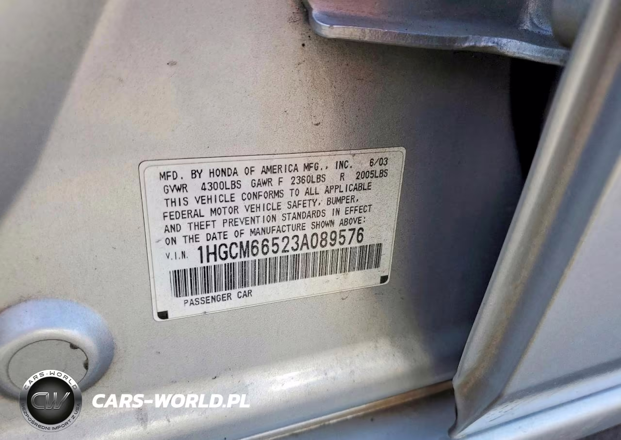 2003 Honda Accord Ex VIN:1HGCM66523A089576 - 13