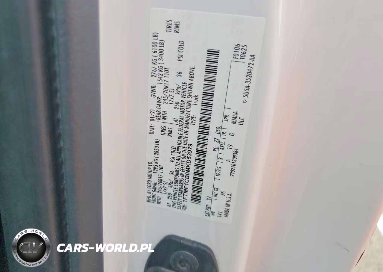 2021 Ford F150 VIN:1FTMF1CB0MKD53979 - 12