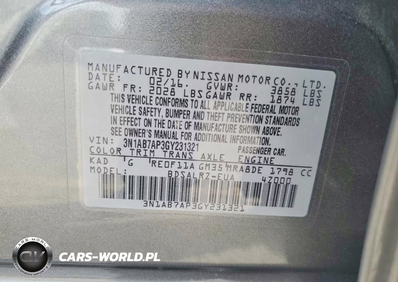 2016 Nissan Sentra S VIN:3N1AB7AP3GY231321 - 13
