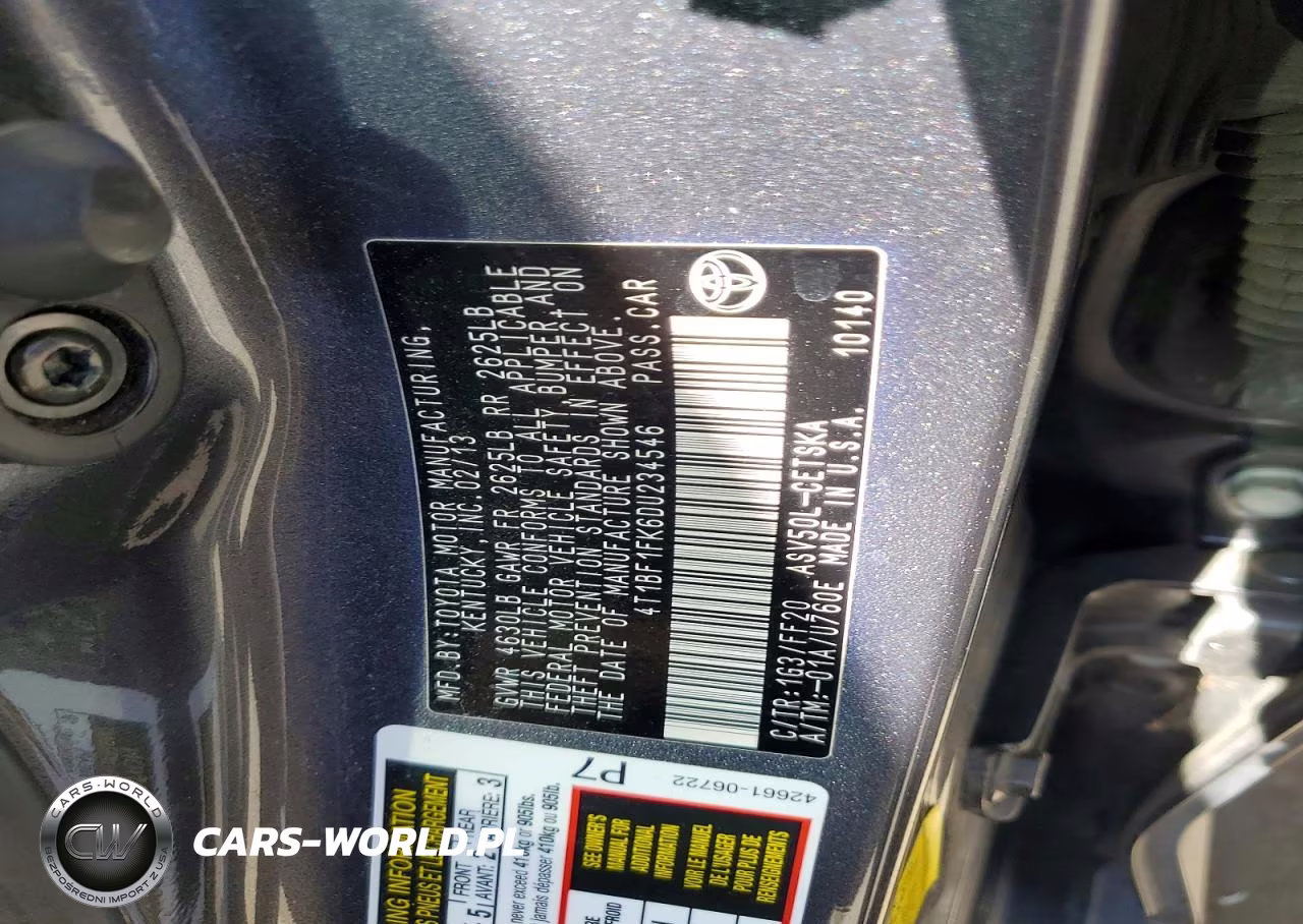 2013 Toyota Camry Se VIN:4T1BF1FK6DU234546 - 12