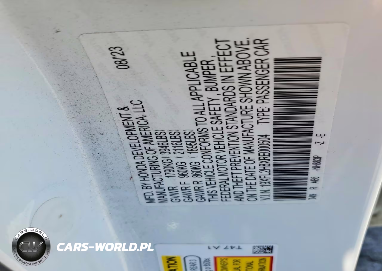 2024 Honda Civic Sport VIN:19XFL2H8XRE000504 - 12