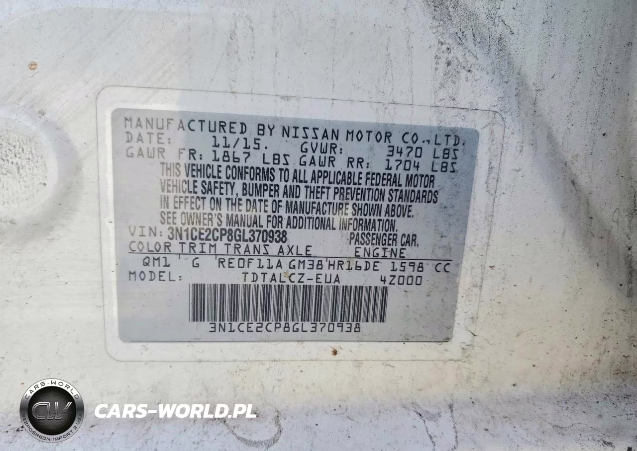 2016 Nissan Versa Note S Plus VIN:3N1CE2CP8GL370938 - 12