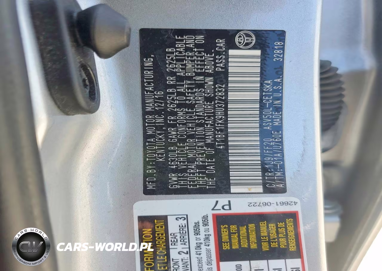 2017 Toyota Camry Se VIN:4T1BF1FK9HU372832 - 12