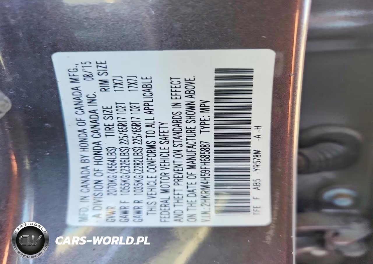 2015 Honda Cr-V Ex VIN:2HKRM4H59FH685887 - 12