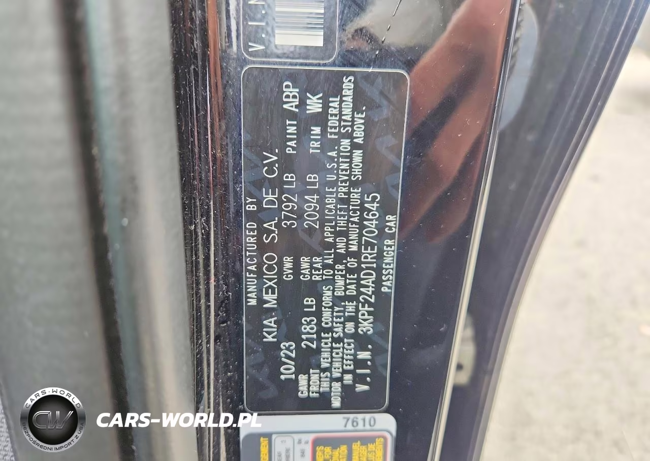 2024 Kia Forte Lxs VIN:3KPF24AD1RE704645 - 12