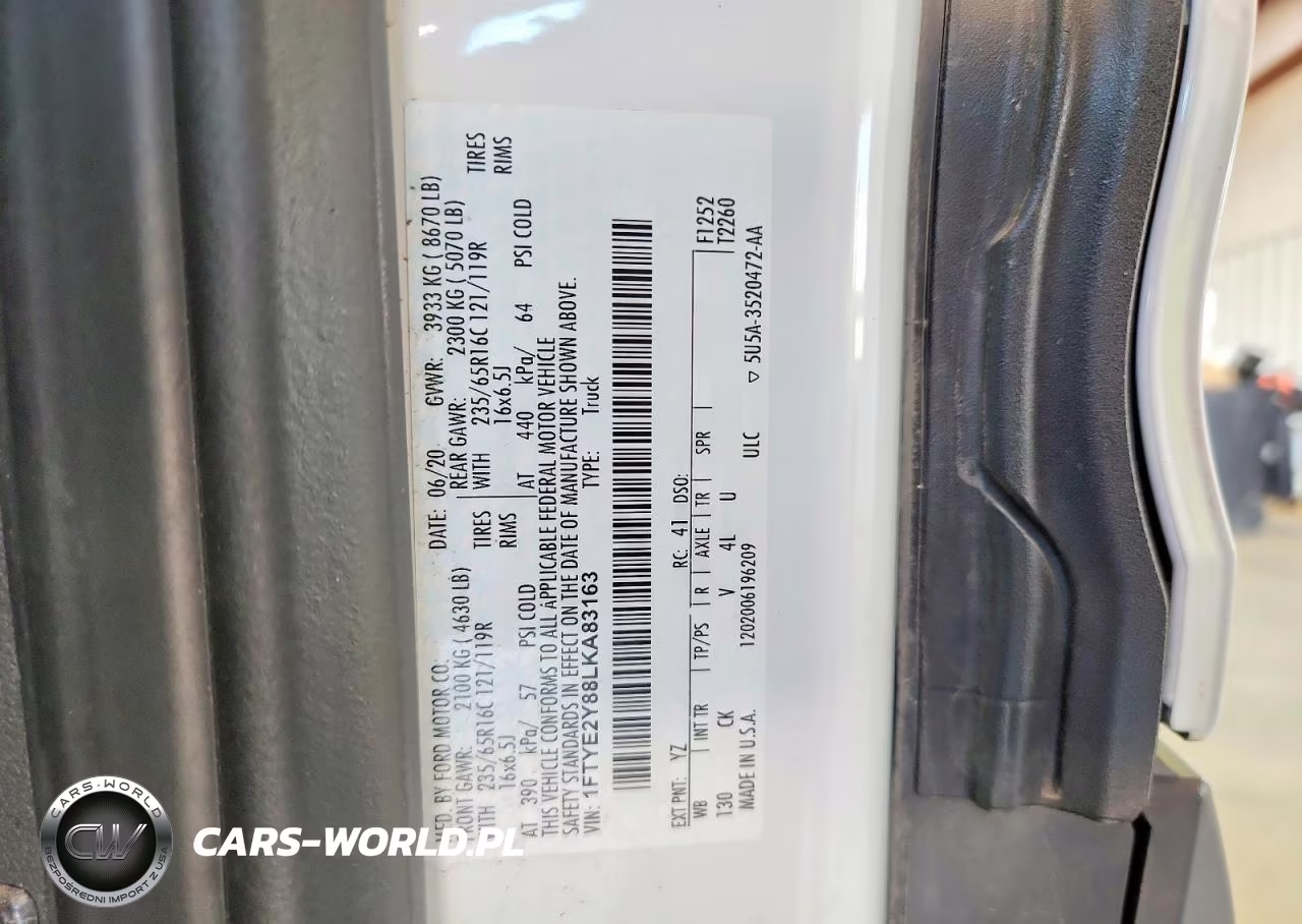 2020 Ford Transit T-150 VIN:1FTYE2Y88LKA83163 - 13