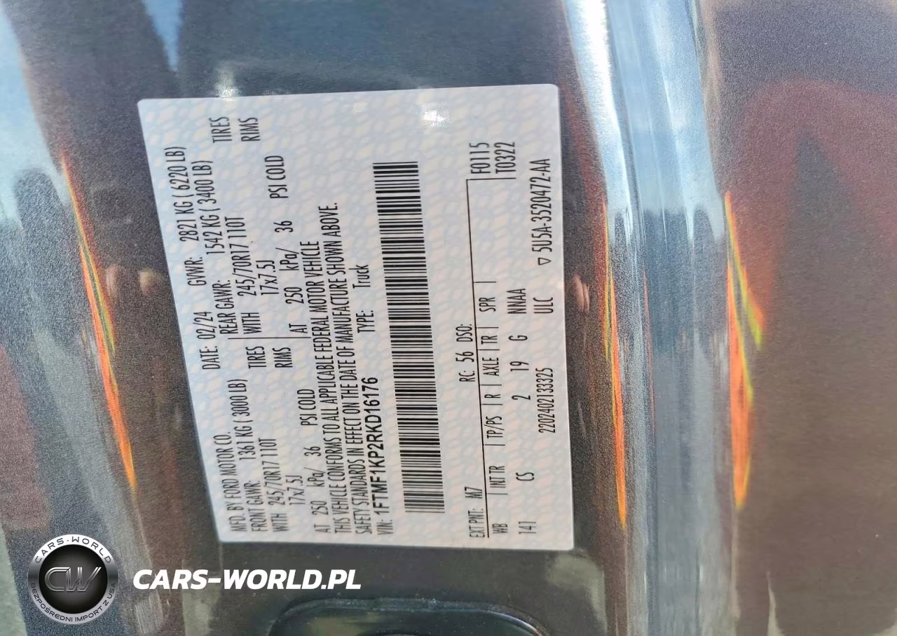 2024 Ford F150 Xl VIN:1FTMF1KP2RKD16176 - 12