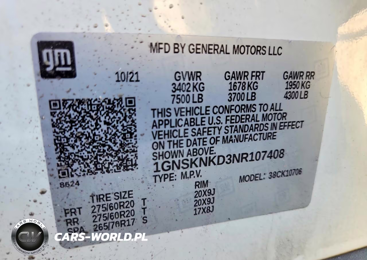 2022 Chevrolet Tahoe K1500 Lt VIN:1GNSKNKD3NR107408 - 13