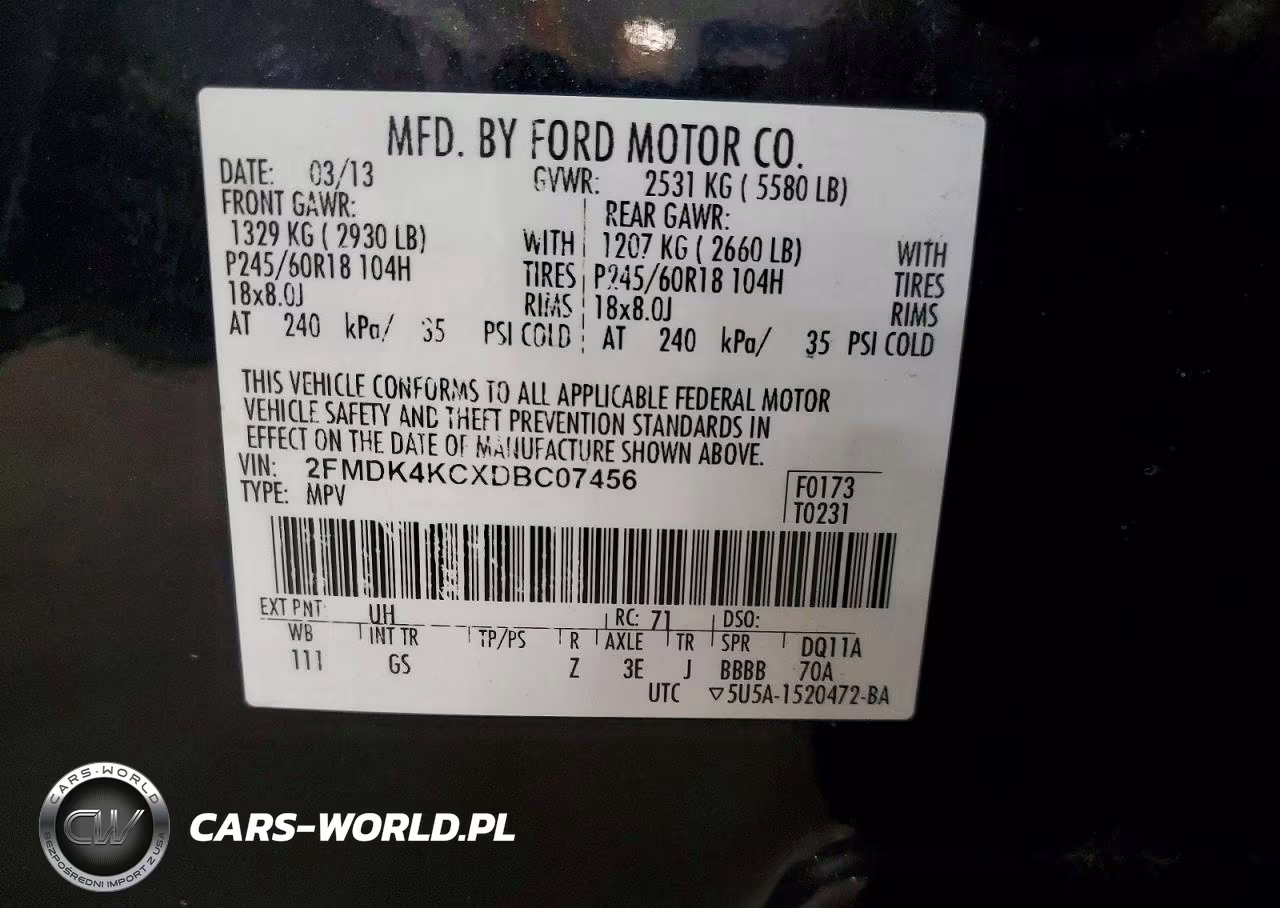 2013 Ford Edge Limited VIN:2FMDK4KCXDBC07456 - 13