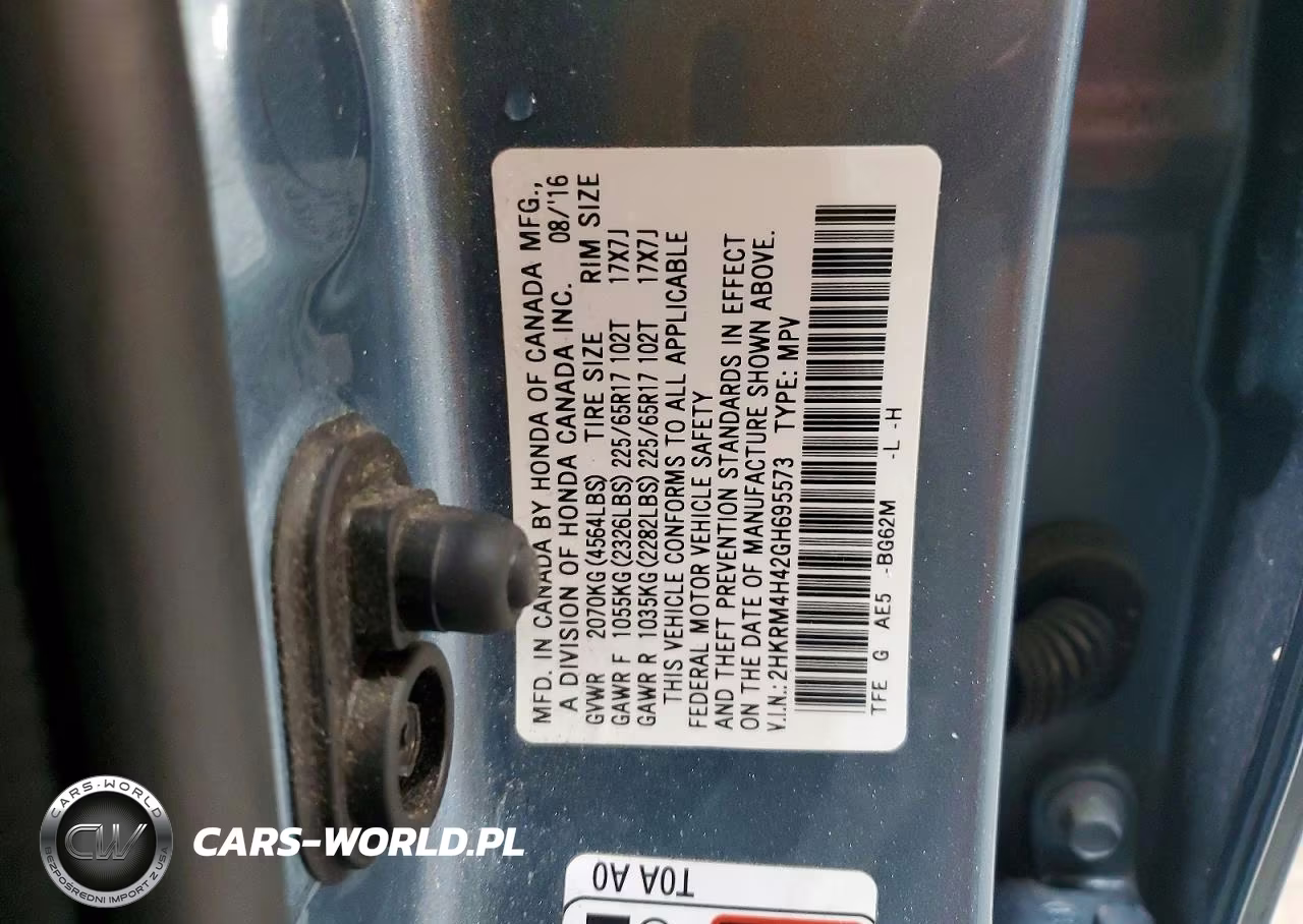 2016 Honda Cr-V Se VIN:2HKRM4H42GH695573 - 14
