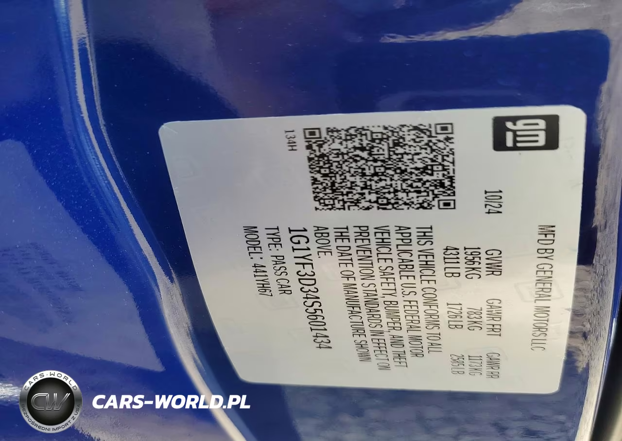 2025 Chevrolet Corvette Z06 3Lz VIN:1G1YF3D34S5601434 - 12