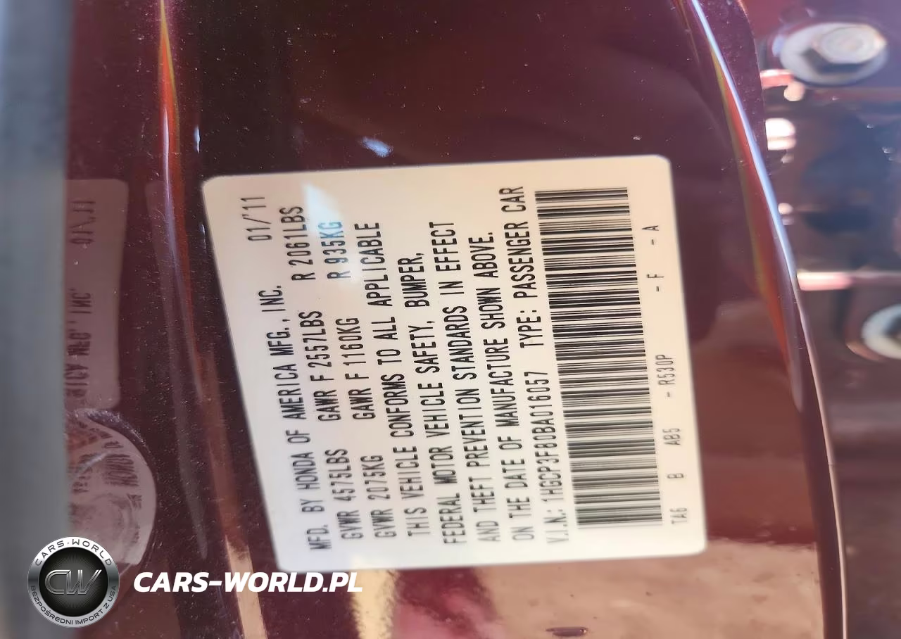 2011 Honda Accord Exl VIN:1HGCP3F80BA016057 - 12
