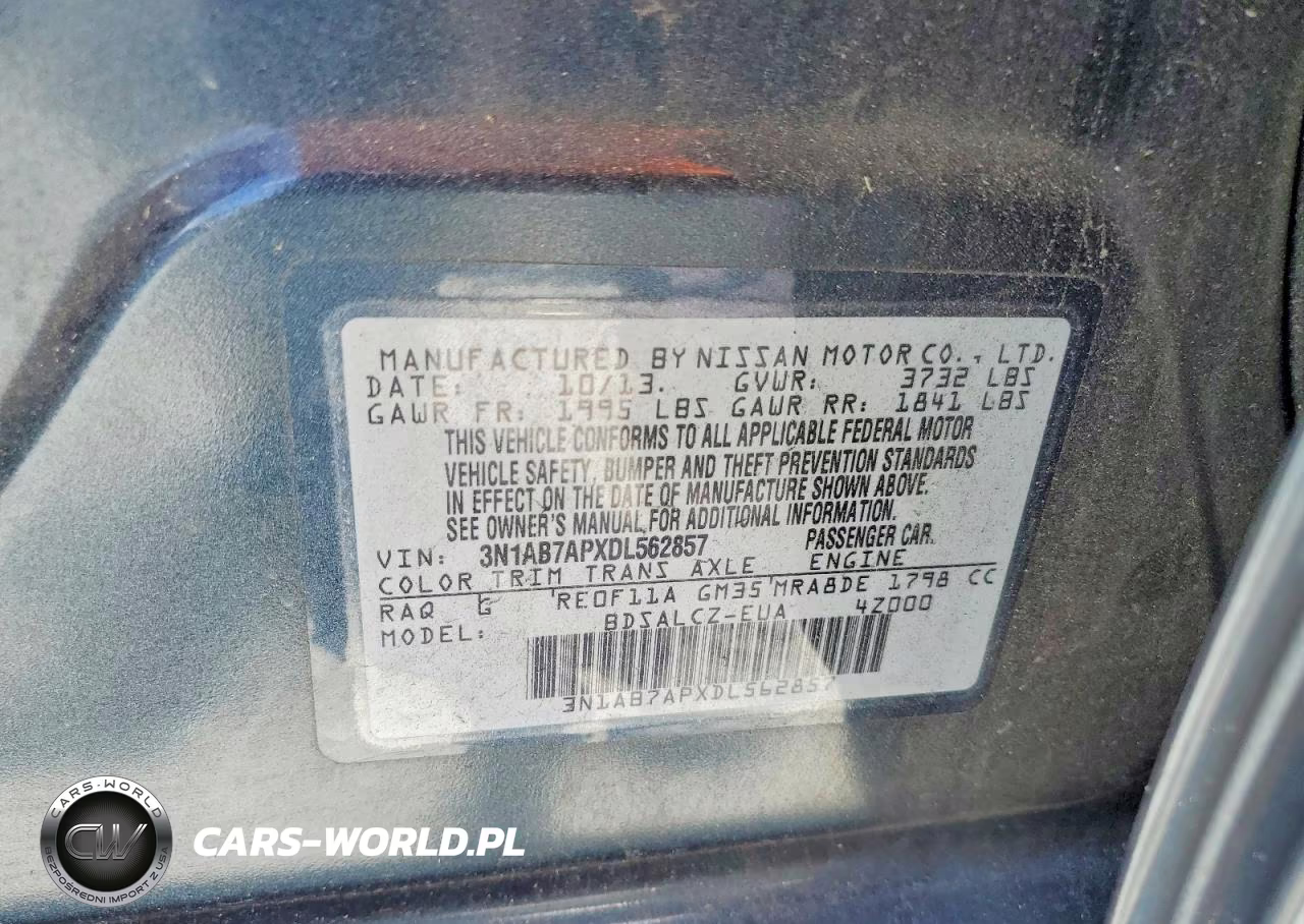 2013 Nissan Sentra S VIN:3N1AB7APXDL562857 - 12
