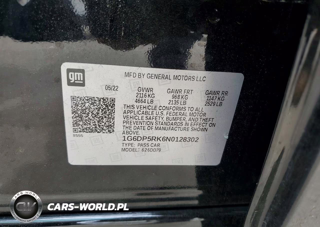 2022 Cadillac Ct5 Sport VIN:1G6DP5RK6N0128302 - 12