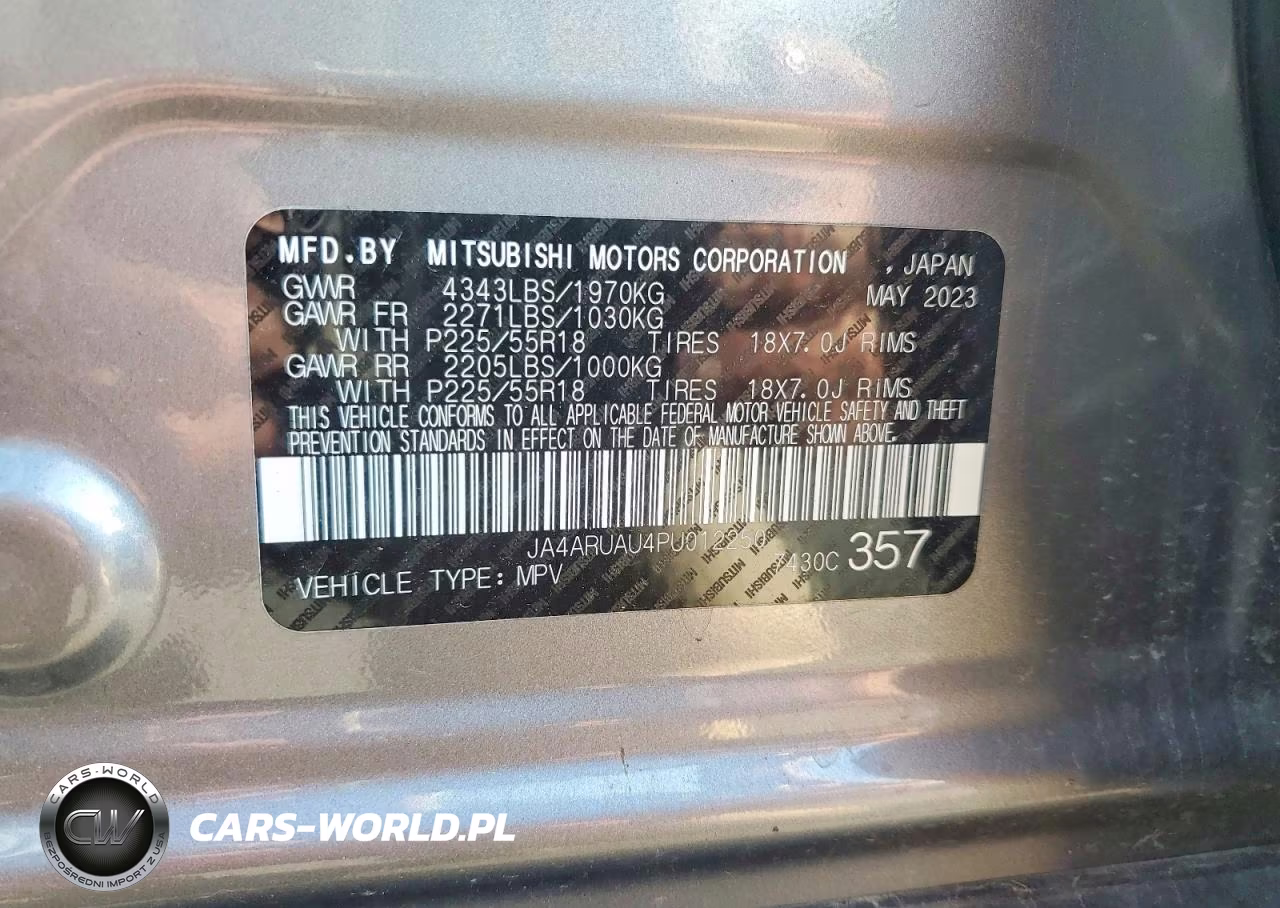 2023 Mitsubishi Outlander Sport S VIN:JA4ARUAU4PU012250 - 13