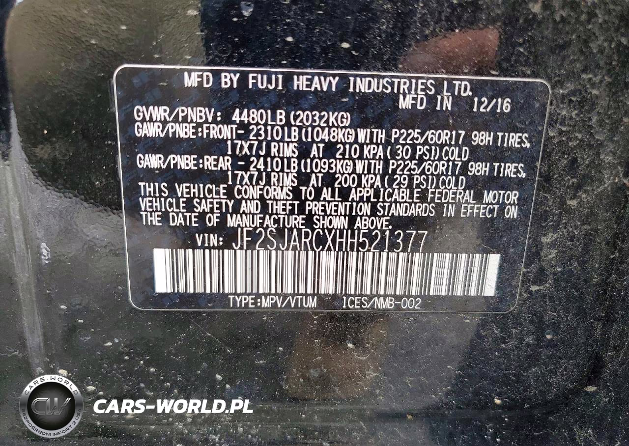 2017 Subaru Forester 2.5I Limited VIN:JF2SJARCXHH521377 - 14