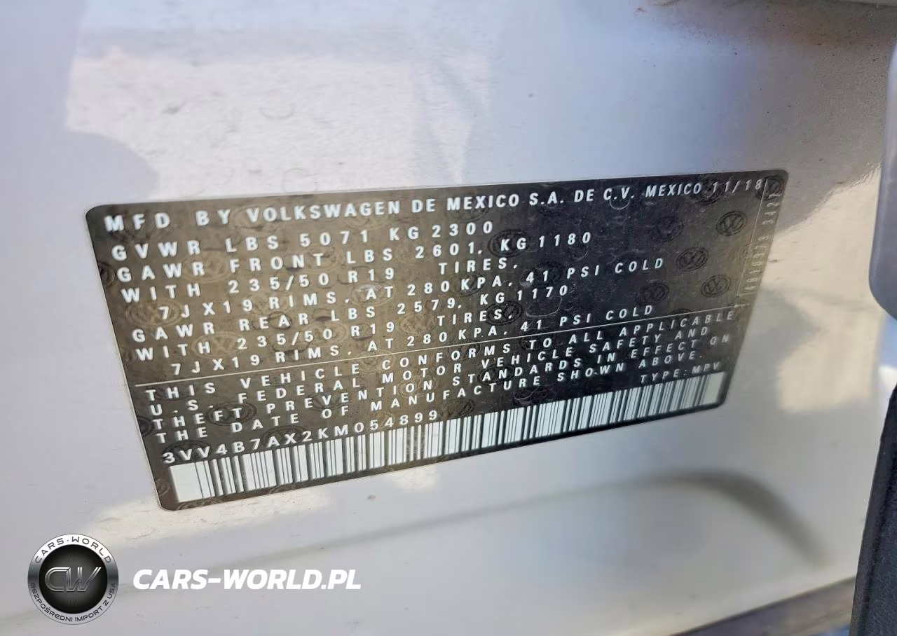2019 Volkswagen Tiguan Sel Premium VIN:3VV4B7AX2KM054899 - 13
