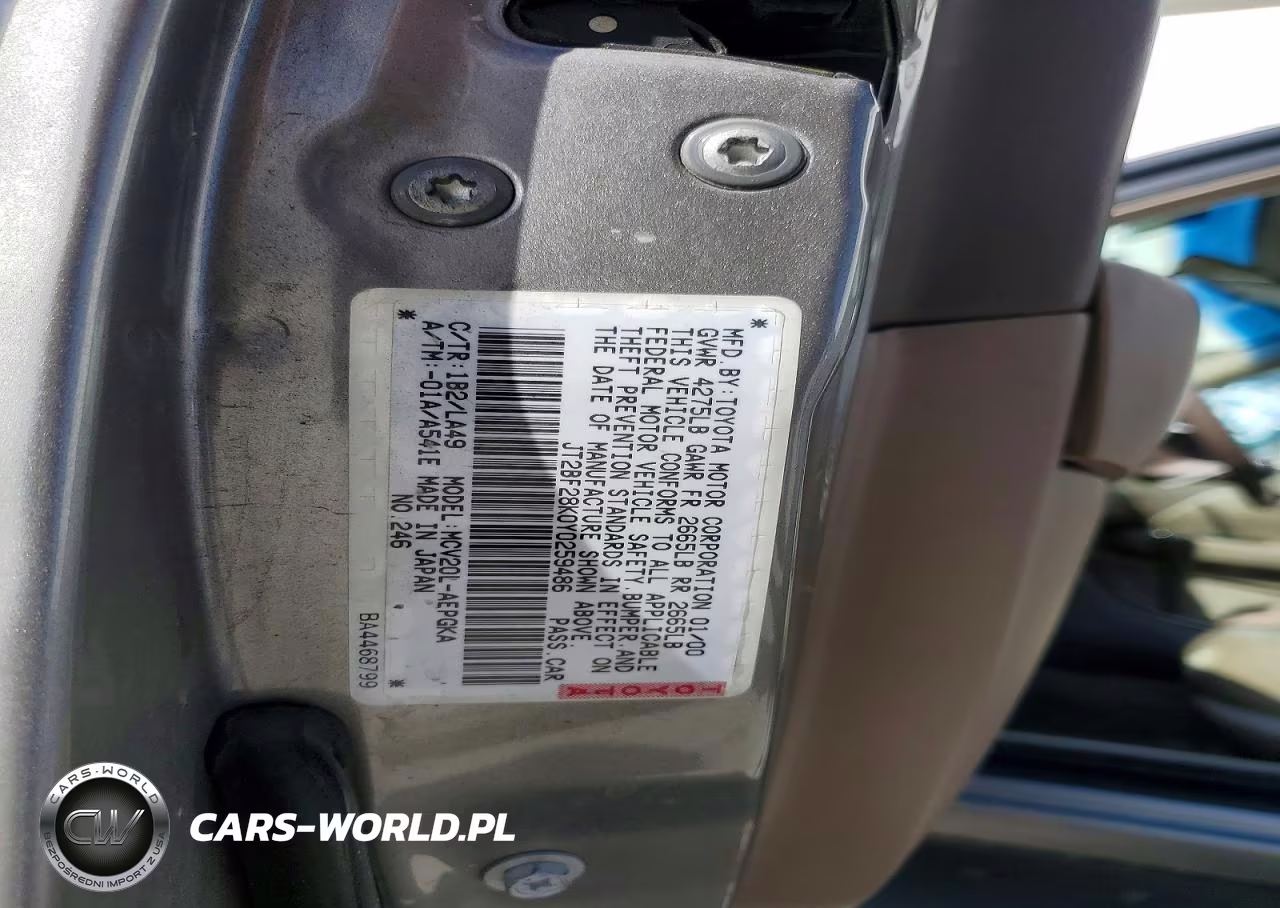 2000 Toyota Camry Xle V6 VIN:JT2BF28K0Y0259486 - 12