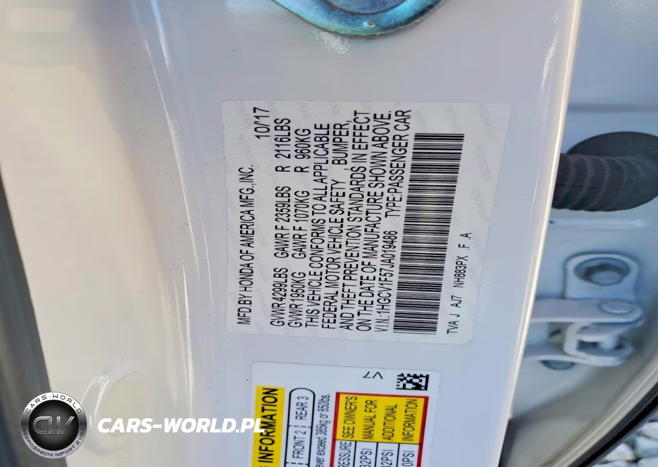 2018 Honda Accord Exl VIN:1HGCV1F57JA019486 - 13