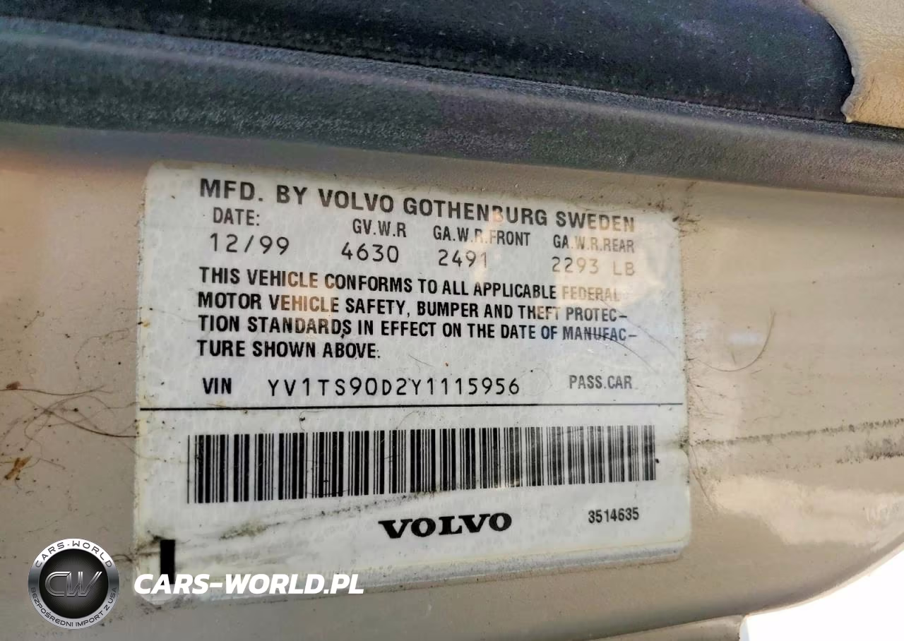 2000 Volvo S80 T6 Turbo VIN:YV1TS90D2Y1115956 - 12
