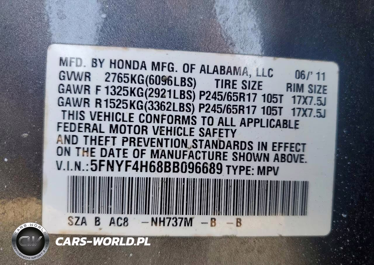 2011 Honda Pilot Exl VIN:5FNYF4H68BB096689 - 13
