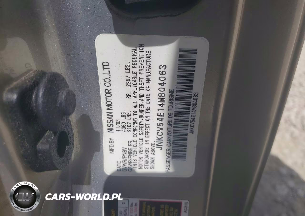 2004 Infiniti G35 Base VIN:JNKCV54E14M804063 - 12