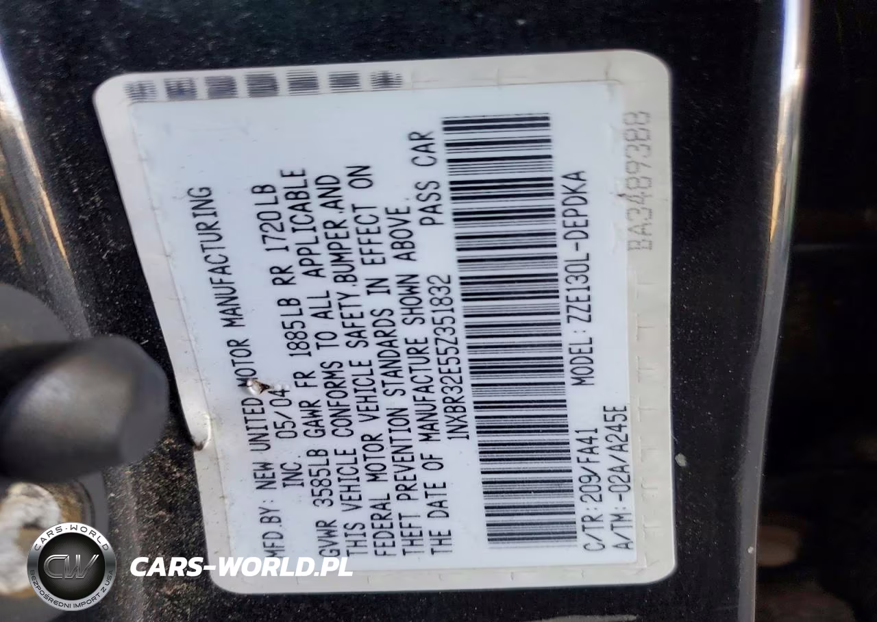 2005 Toyota Corolla Ce VIN:1NXBR32E55Z351832 - 12