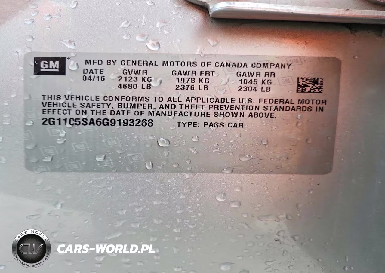 2016 Chevrolet Impala Lt VIN:2G1105SA6G9193268 - 12
