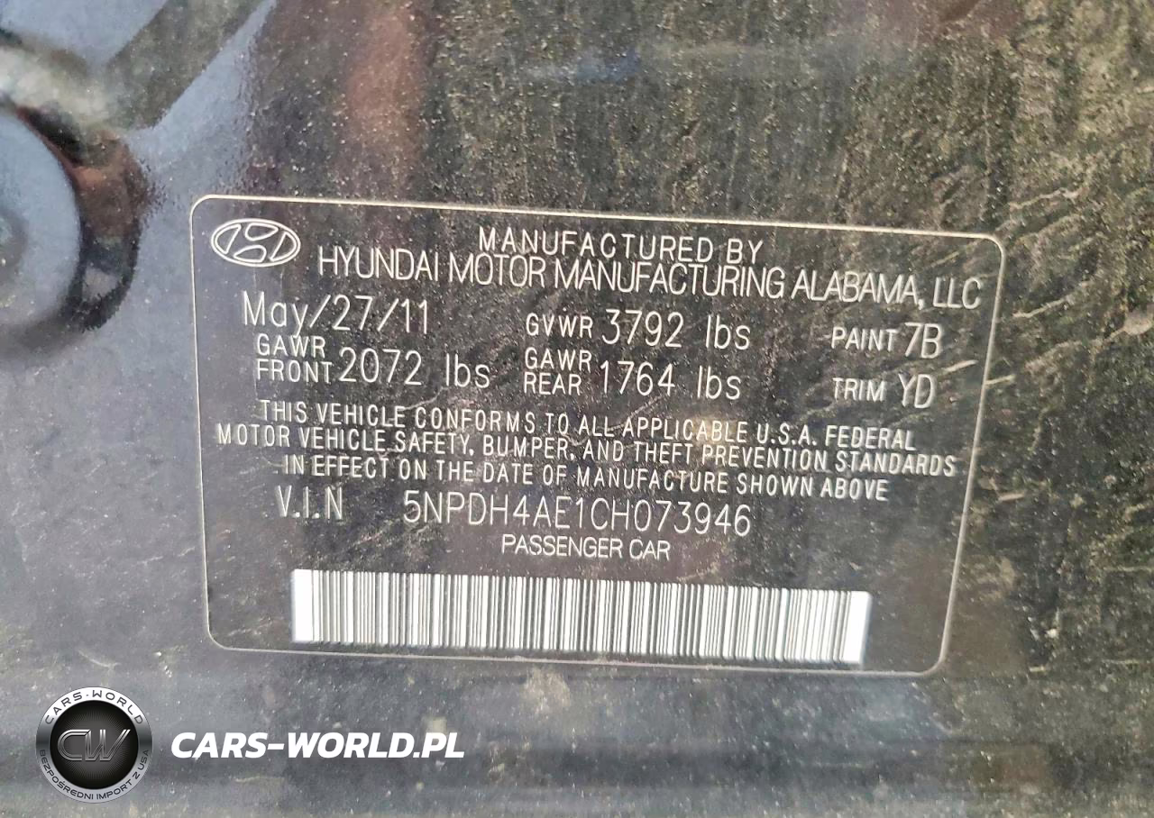 2012 Hyundai Elantra Gls VIN:5NPDH4AE1CH073946 - 13