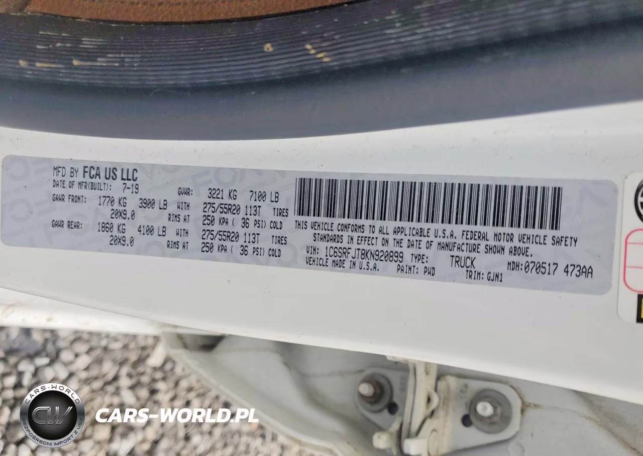 2019 Ram 1500 Laramie VIN:1C6SRFJT8KN920899 - 12