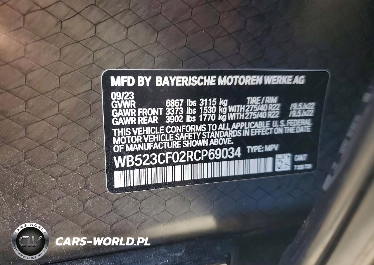 2024 BMW Ix xDrive50 VIN:WB523CF02RCP69034 - 14