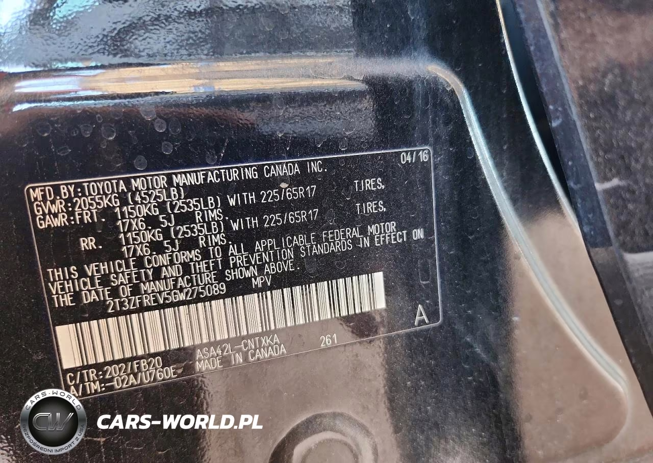 2016 Toyota Rav4 Le VIN:2T3ZFREV5GW275089 - 14