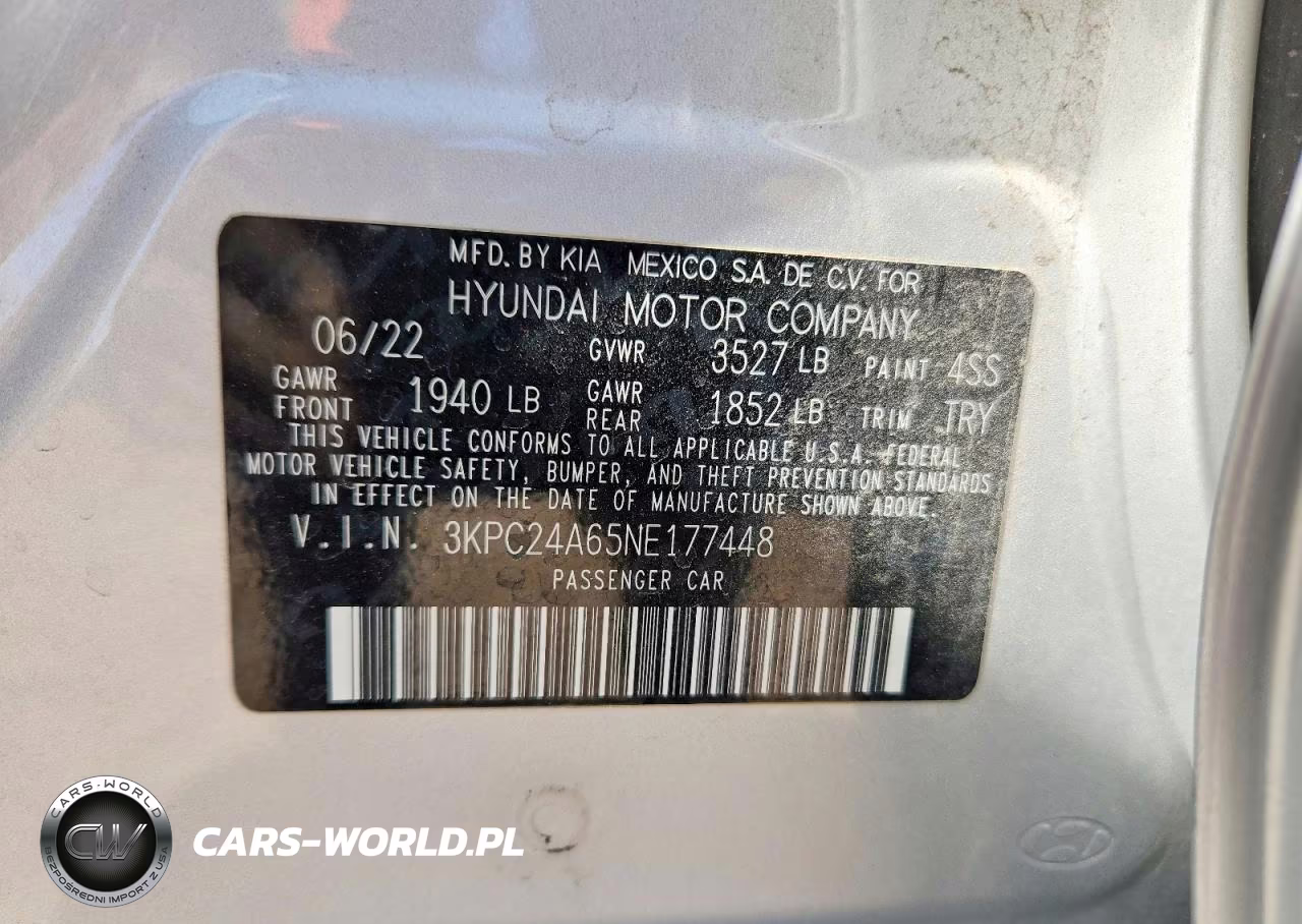 2022 Hyundai Accent Se VIN:3KPC24A65NE177448 - 12