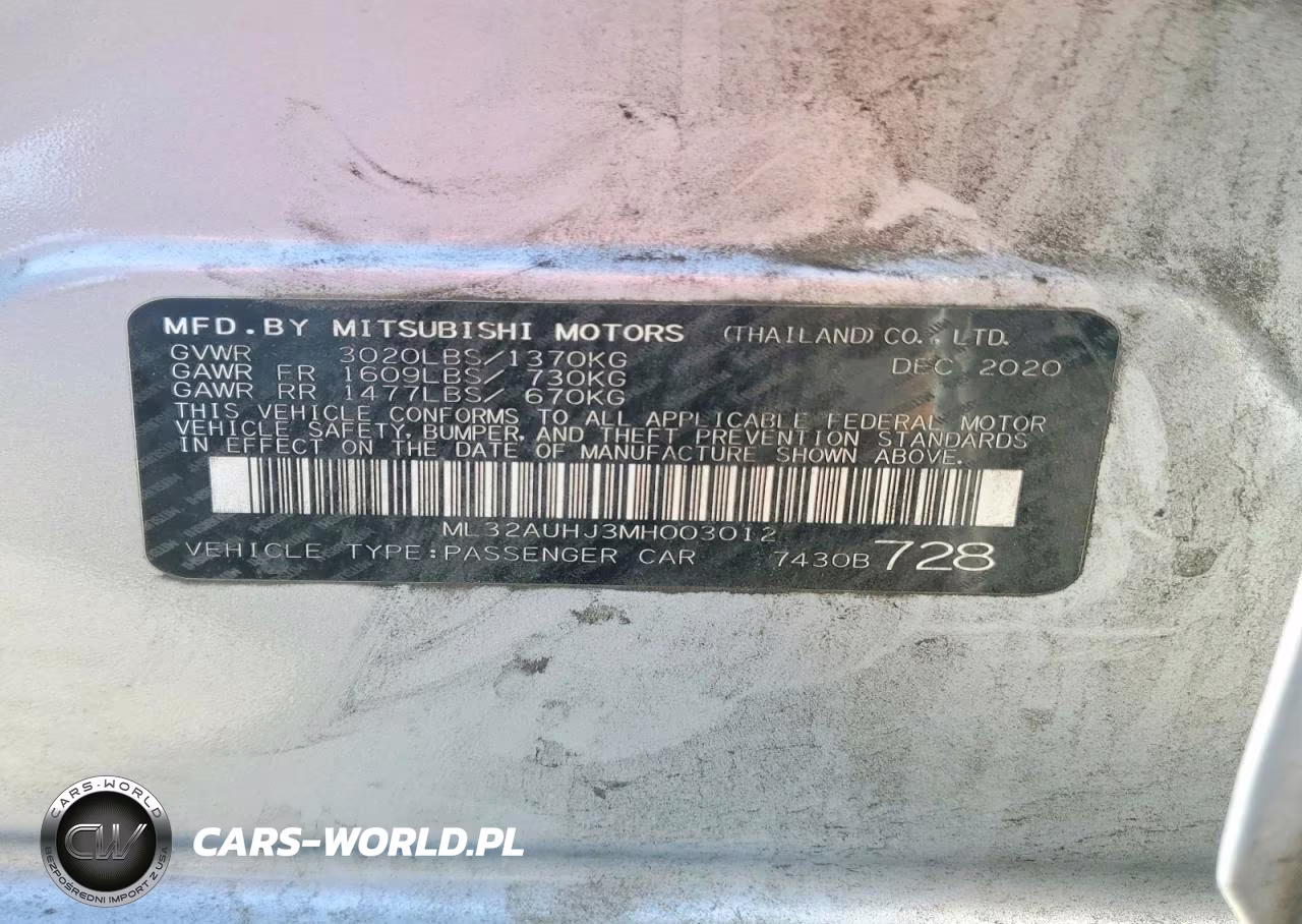2021 Mitsubishi Mirage Es VIN:ML32AUHJ3MH003012 - 12
